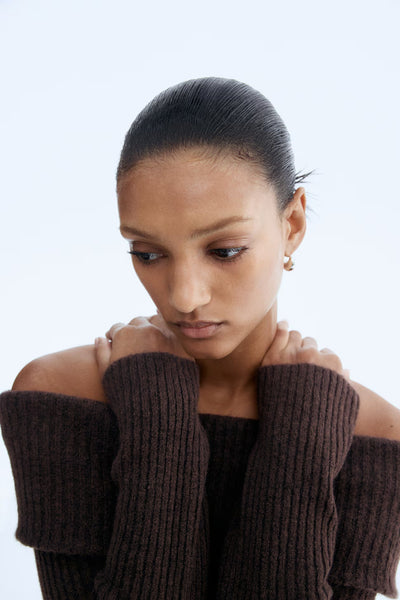Ribbed off-the-shoulder top