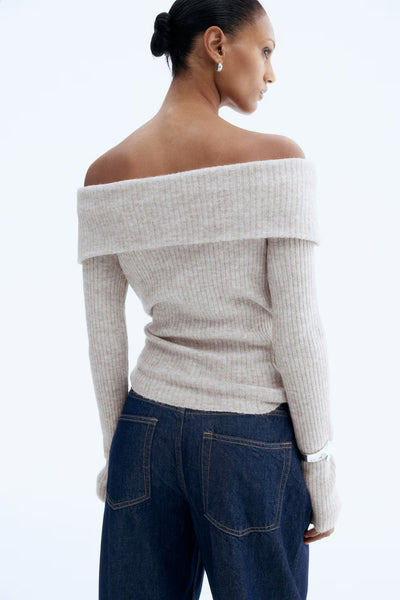 Ribbed off-the-shoulder top