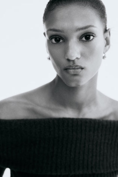 Ribbed off-the-shoulder top